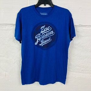 ZAC BROWN BAND blue Jekyll & Hyde 2015 tour short sleeve shirt unisex size large